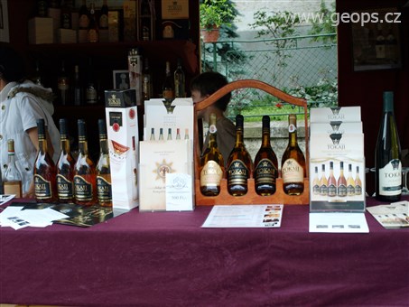 Maďarsko - Tokaj -Tokajské slavnosti,  stánky jednotlivých vinařů