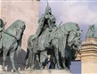 Maďarsko - Budapešť - Památník tisíciletí, sochy bájných kmenových knížat na náměstí Hrdinů (kníže Arpád)